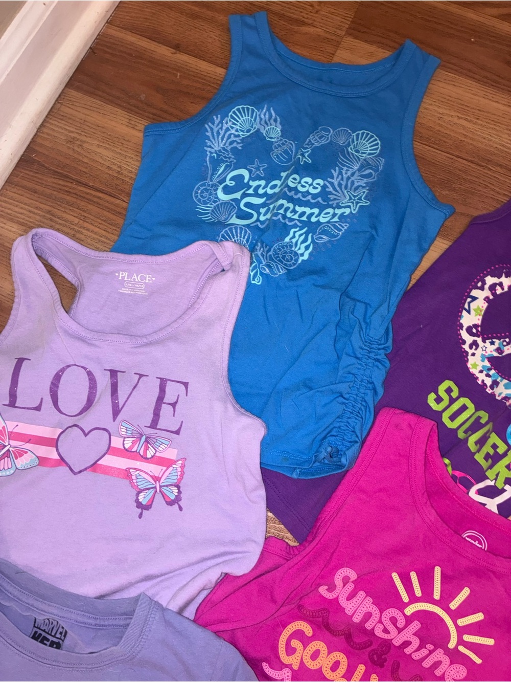 Girls Summer Tank Top Bundle - Purple, Pink, Blue, Gray - Picture 5 of 6